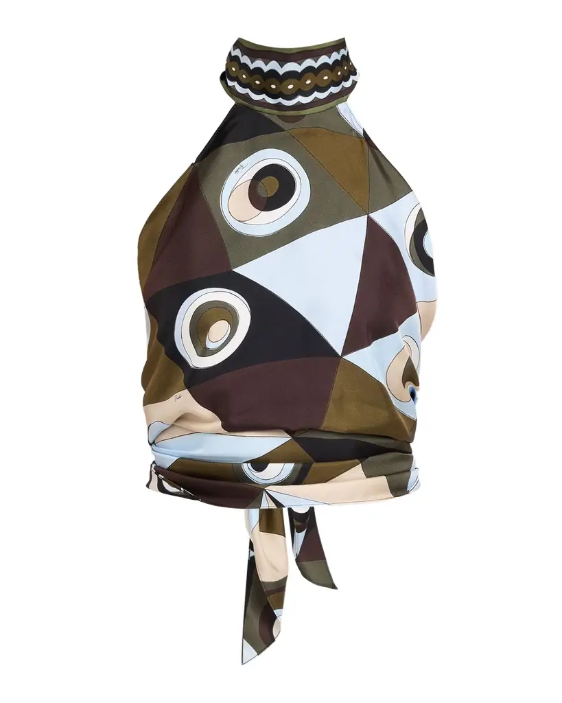 Pucci Occhi-Print Silk Twill Halter Top | Image 1 Pucci Occhi-Print Silk Twill Halter Top | Image 1