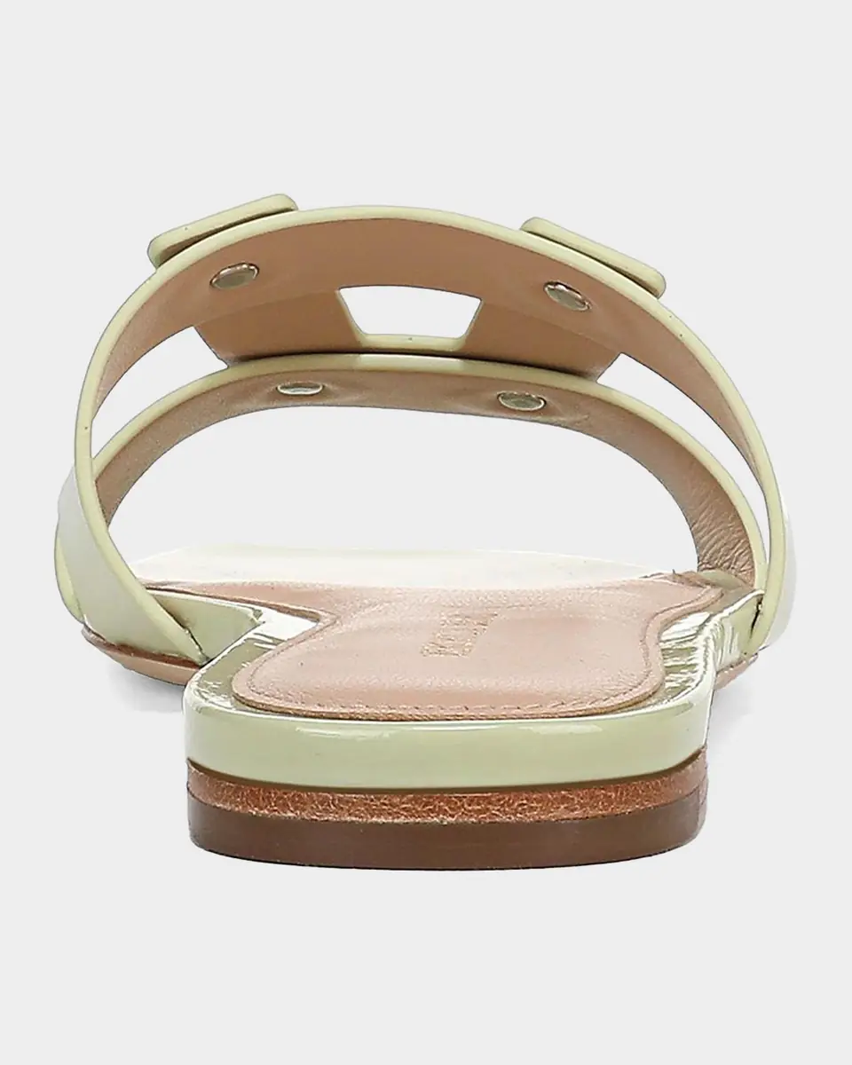 Veronica Beard Via Patent Leather Flat Slide Sandals | Thumbnail 2