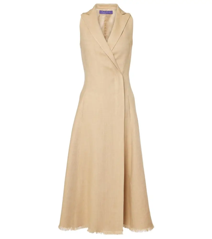 Ralph Lauren Collection Silk and linen midi dress | Image 1 Ralph Lauren Collection Silk and linen midi dress | Image 1