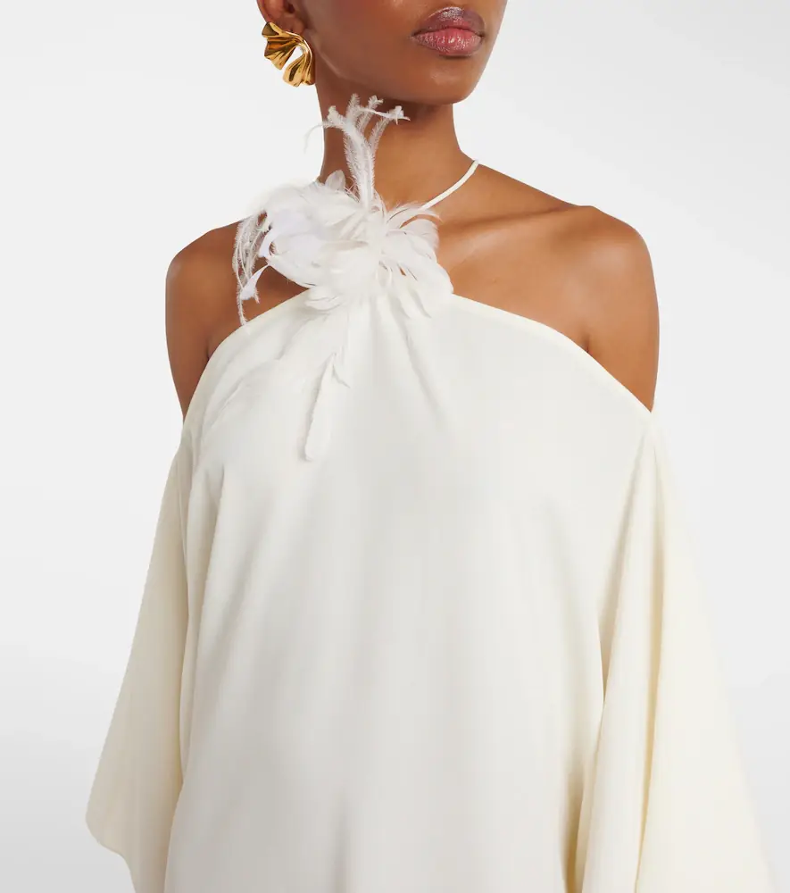 Taller Marmo Feather-trimmed off-shoulder gown | Thumbnail 3 Taller Marmo Feather-trimmed off-shoulder gown | Thumbnail 3