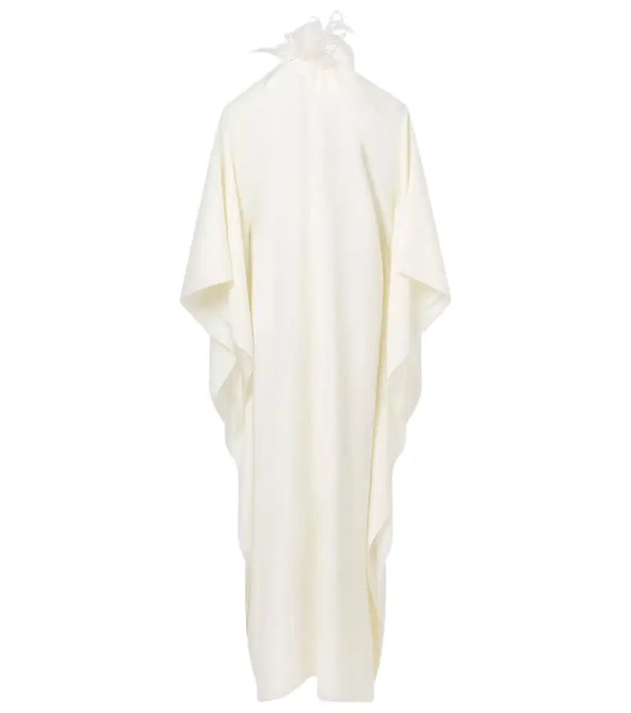 Taller Marmo Feather-trimmed off-shoulder gown