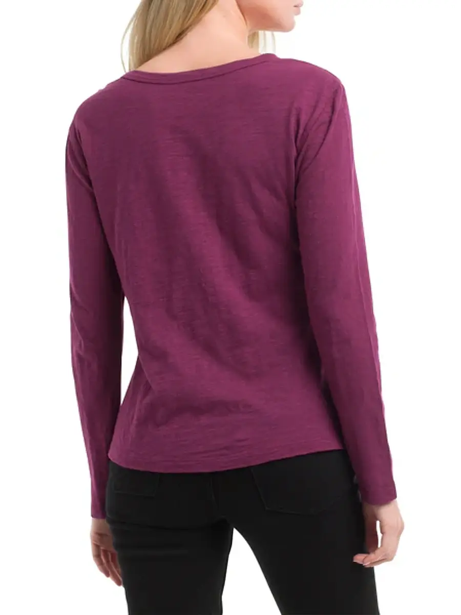 Wilt Women's Long Sleeve Ruched Side T-Shirt - Magenta Purple | Thumbnail 5 Wilt Women's Long Sleeve Ruched Side T-Shirt - Magenta Purple | Thumbnail 5