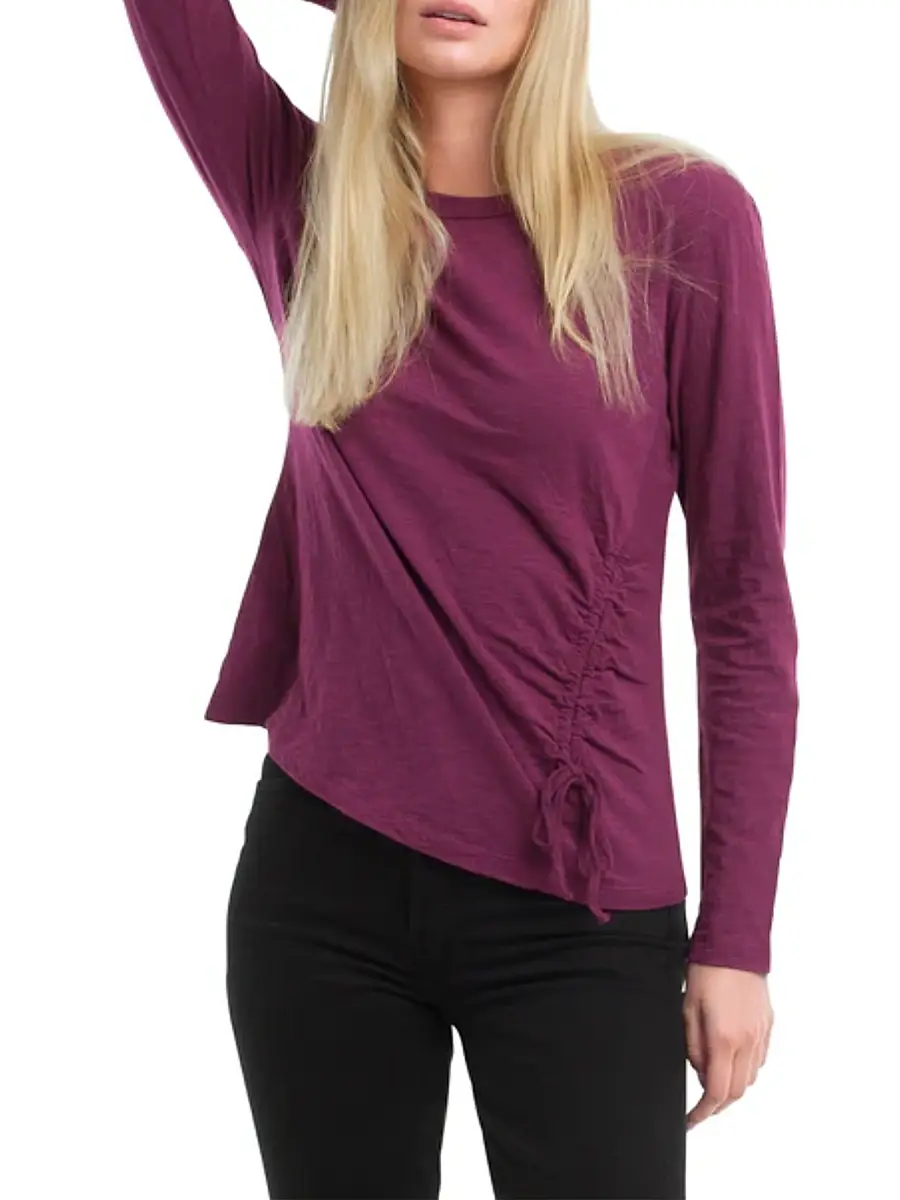 Wilt Women's Long Sleeve Ruched Side T-Shirt - Magenta Purple | Thumbnail 6 Wilt Women's Long Sleeve Ruched Side T-Shirt - Magenta Purple | Thumbnail 6