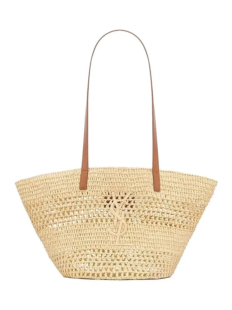 Women's Panier Small Tote Bag in Raffia - Natural