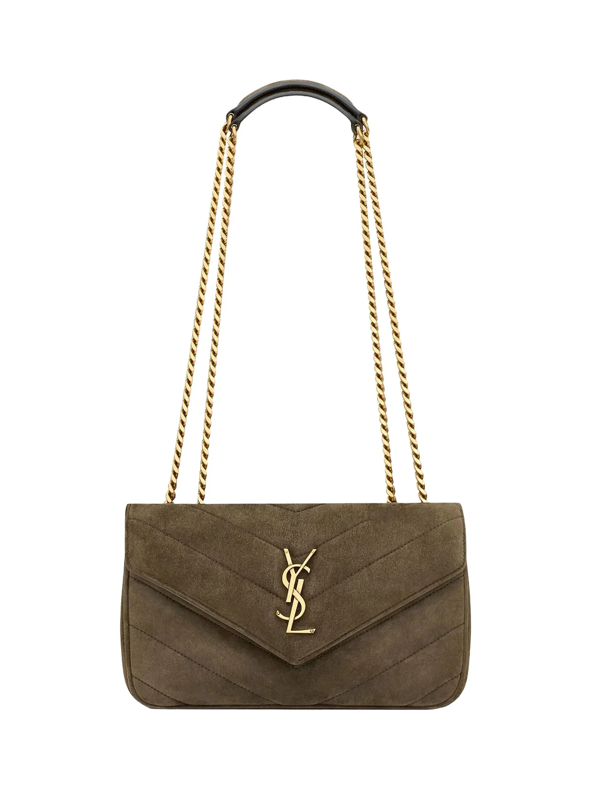 Women's Loulou Small in Matelassé Suede Shoulder Bag