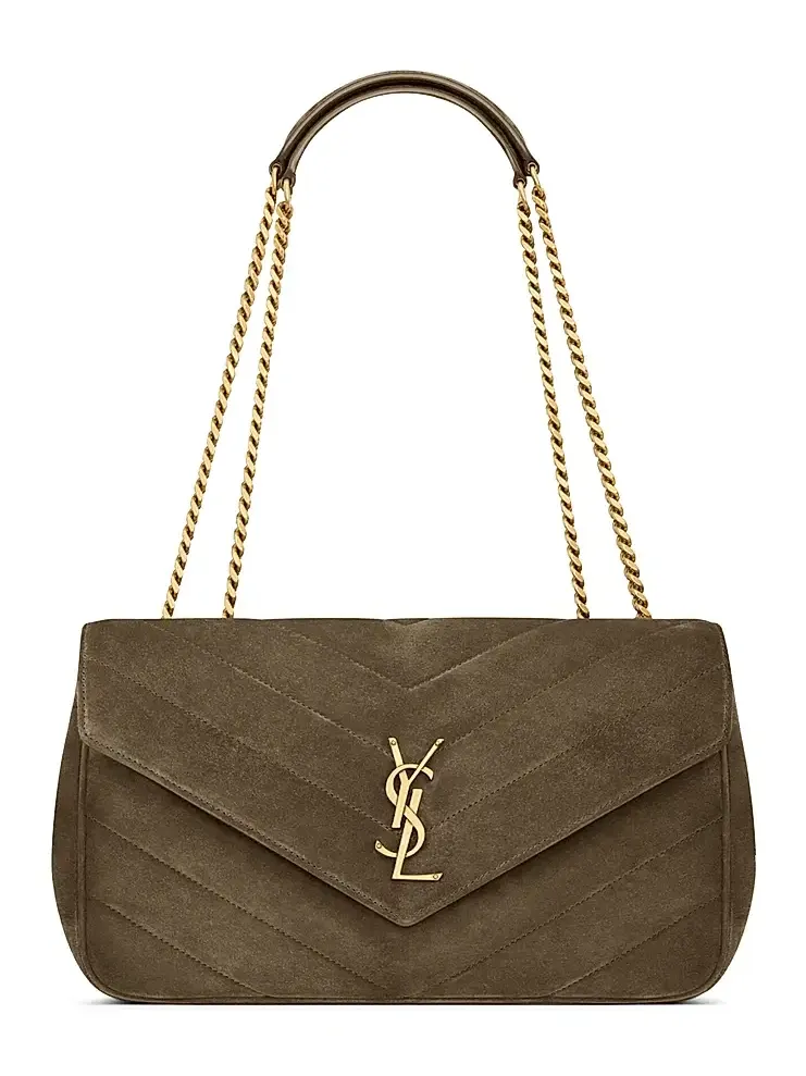 Women's Loulou Medium in Matelassé Suede Shoulder Bag