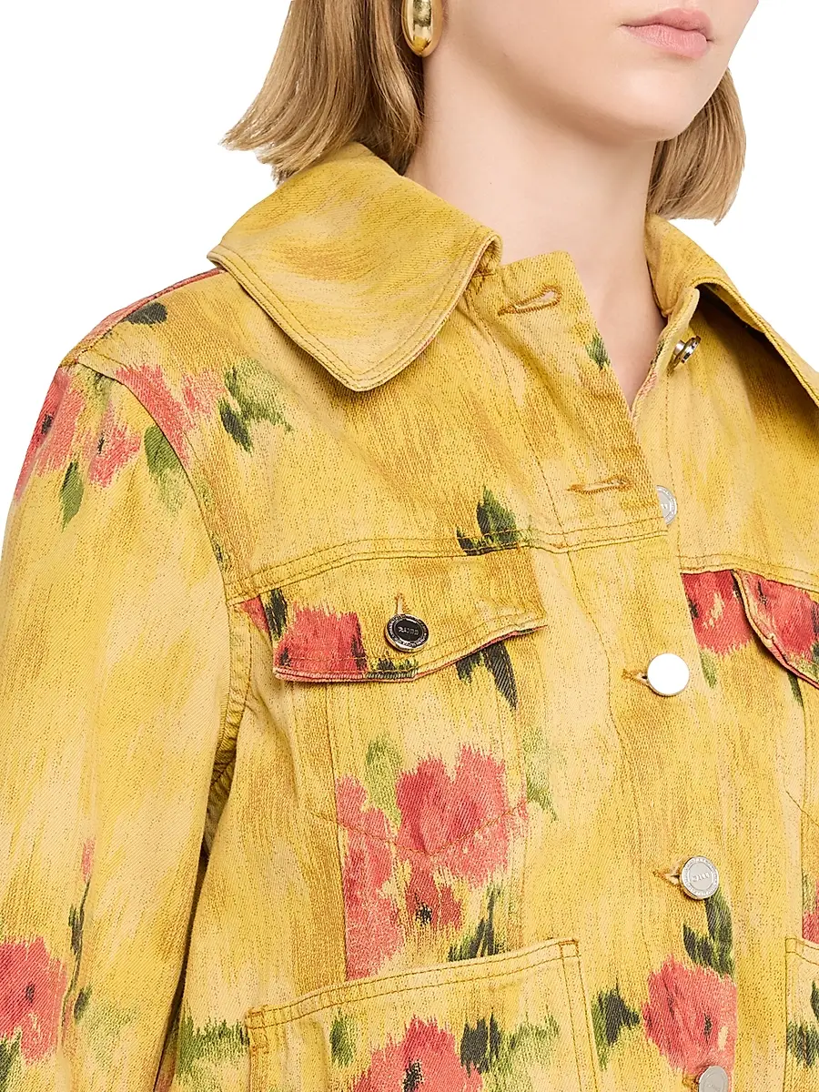 Ganni Women's Floral Print Denim Jacket | Thumbnail 5 Ganni Women's Floral Print Denim Jacket | Thumbnail 5