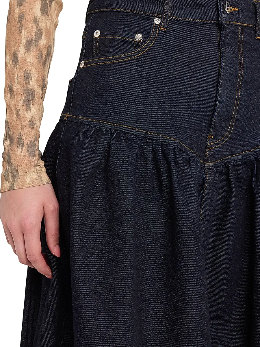 Ganni Women's Stretch Denim Maxi Skirt | Thumbnail 5 Ganni Women's Stretch Denim Maxi Skirt | Thumbnail 5