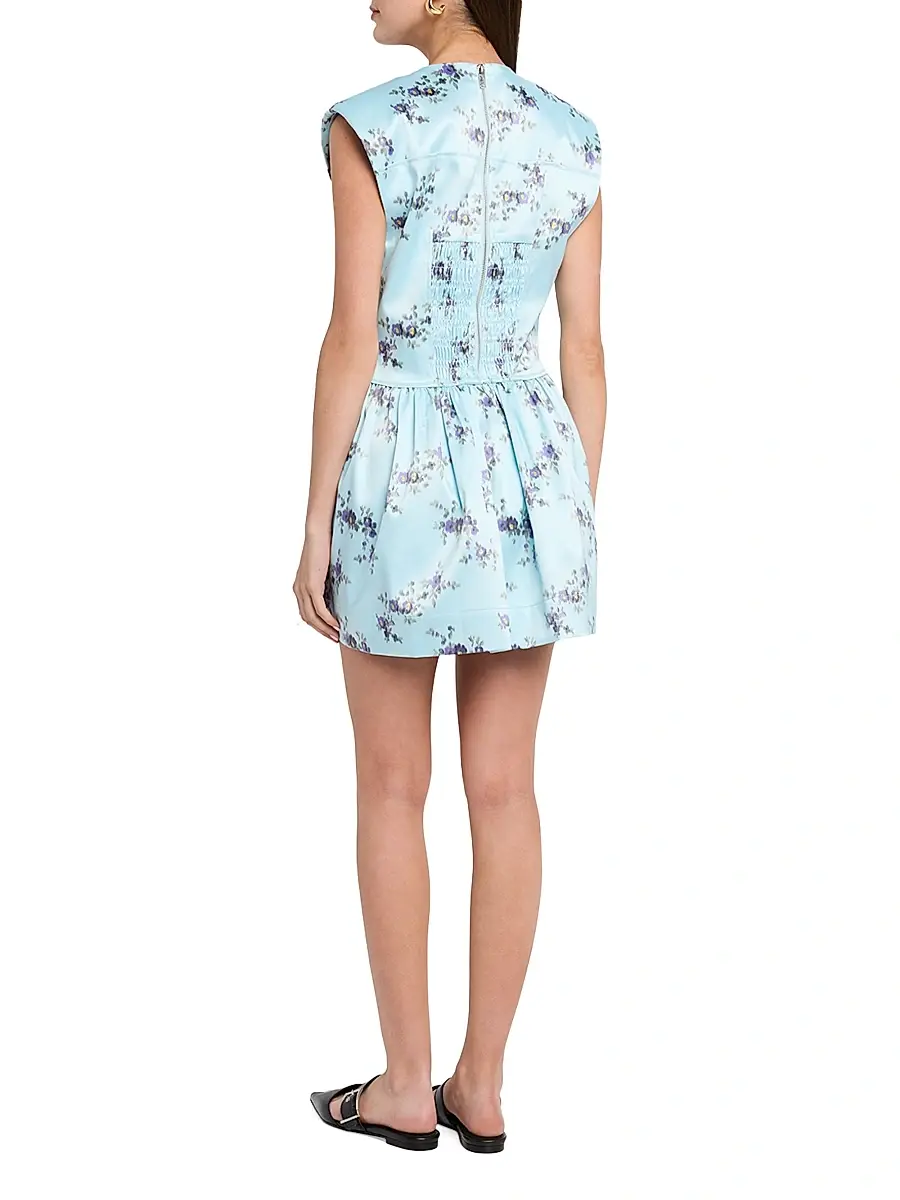Ganni Women's Printed Satin Corset Minidress | Thumbnail 4 Ganni Women's Printed Satin Corset Minidress | Thumbnail 4