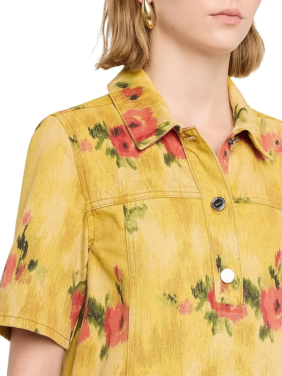 Ganni Women's Floral Print Denim Minidress | Thumbnail 5 Ganni Women's Floral Print Denim Minidress | Thumbnail 5