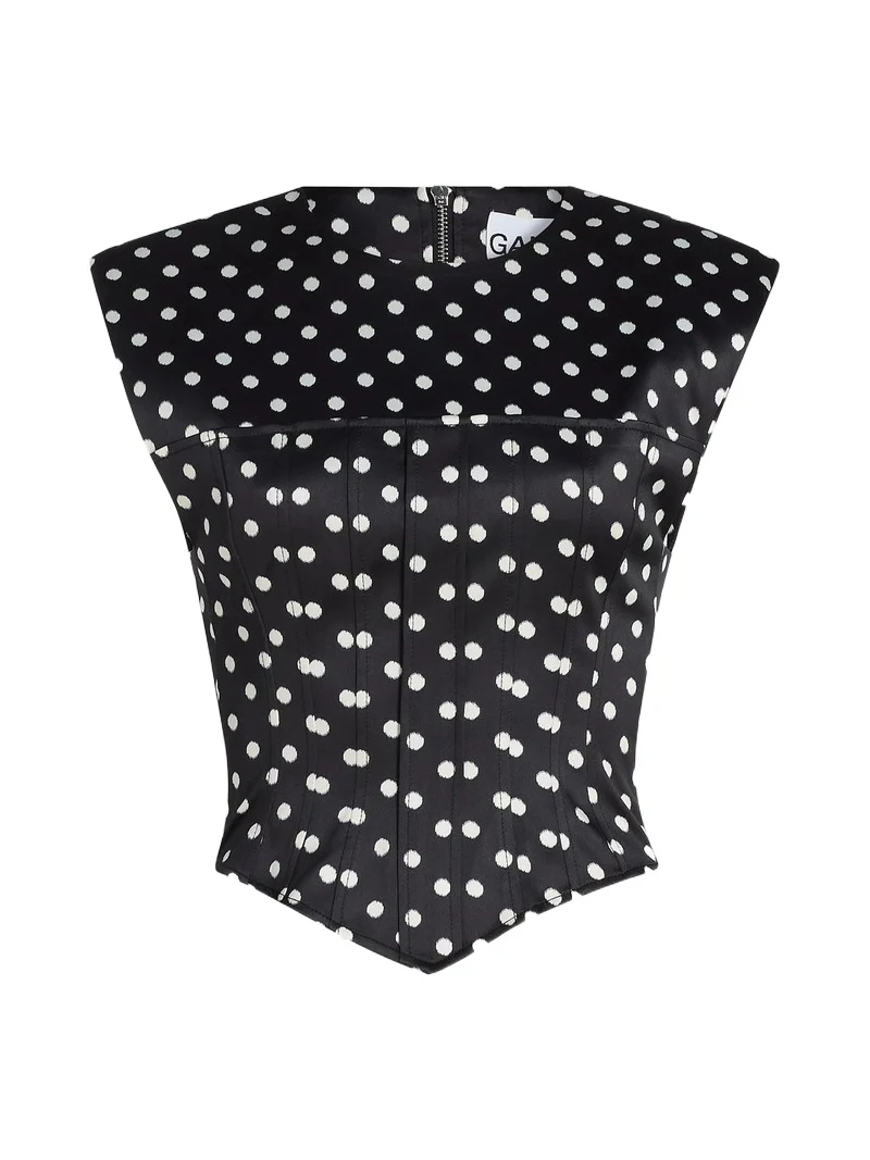Women's Polka Dot Double Satin Corset Top Women's Polka Dot Double Satin Corset Top