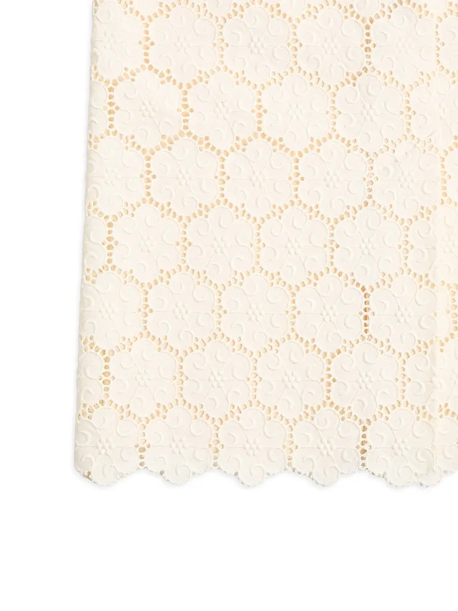 Valentino Women's Cotton Skirt with Fleur Jour - Latte | Thumbnail 6 Valentino Women's Cotton Skirt with Fleur Jour - Latte | Thumbnail 6