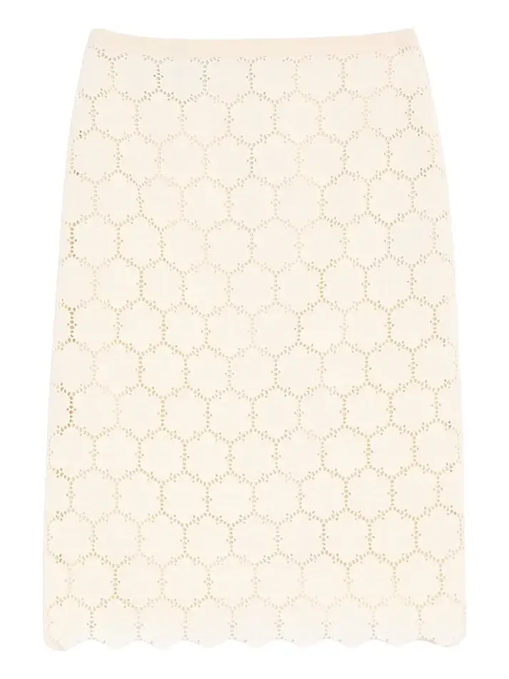 Women's Cotton Skirt with Fleur Jour - Latte Women's Cotton Skirt with Fleur Jour - Latte