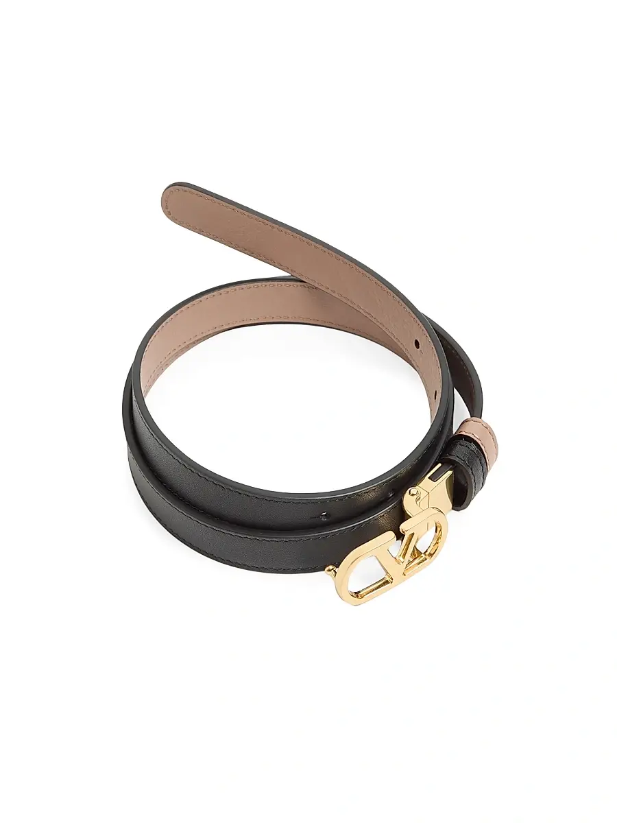 Valentino Women's VLogo Signature Reversible Shiny Calfskin Belt | Thumbnail 2 Valentino Women's VLogo Signature Reversible Shiny Calfskin Belt | Thumbnail 2