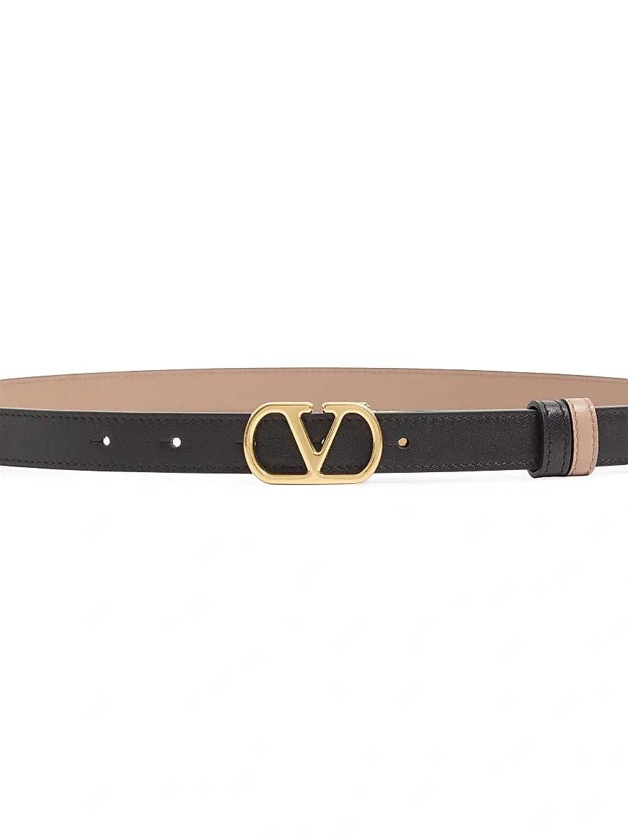 Valentino Women's VLogo Signature Reversible Shiny Calfskin Belt | Thumbnail 3 Valentino Women's VLogo Signature Reversible Shiny Calfskin Belt | Thumbnail 3
