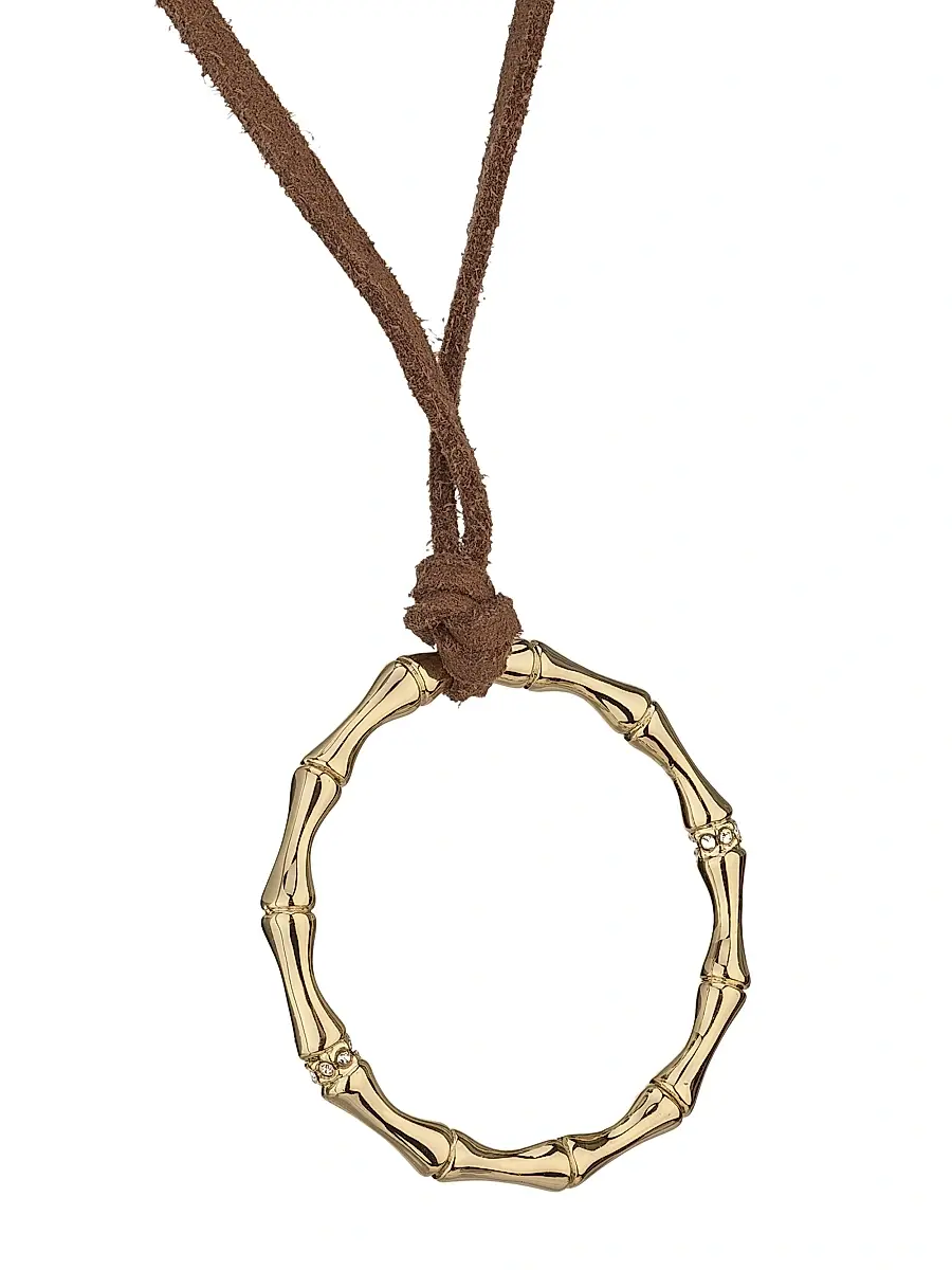 Ramy Brook Women's Chiara Goldtone, Suede & Glass Crystal Wrap Necklace - Gold | Thumbnail 3