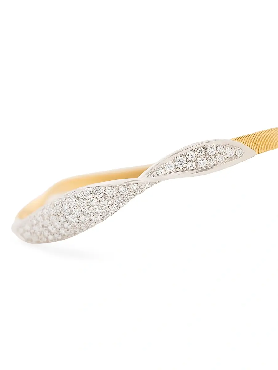 Marco Bicego Women's Marrakech 18K Yellow & White Gold & 1.37 TCW Diamond Pavé Crossover Bracelet - Yellow Gold | Thumbnail 3 Marco Bicego Women's Marrakech 18K Yellow & White Gold & 1.37 TCW Diamond Pavé Crossover Bracelet - Yellow Gold | Thumbnail 3