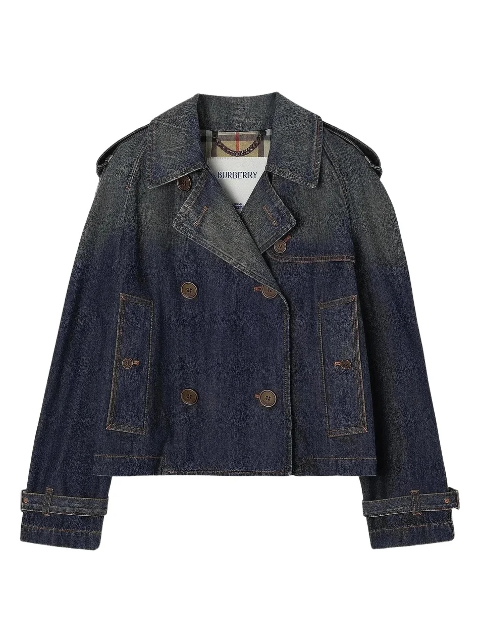 Women's Mayfair Denim Crop Trench Jacket