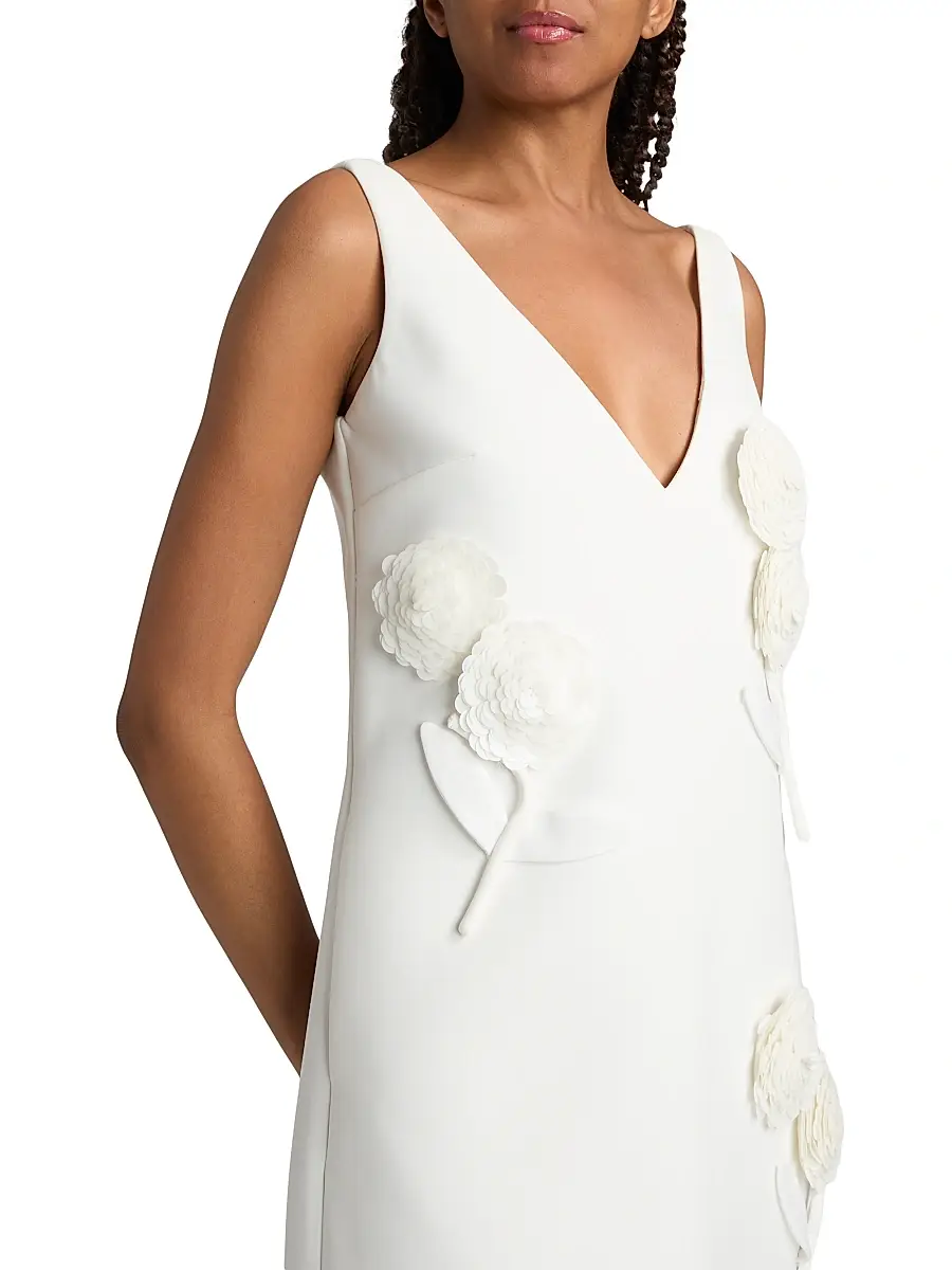 Self-Portrait Women's Paillette-Embellished Flower-Appliqué Minidress | Thumbnail 6 Self-Portrait Women's Paillette-Embellished Flower-Appliqué Minidress | Thumbnail 6