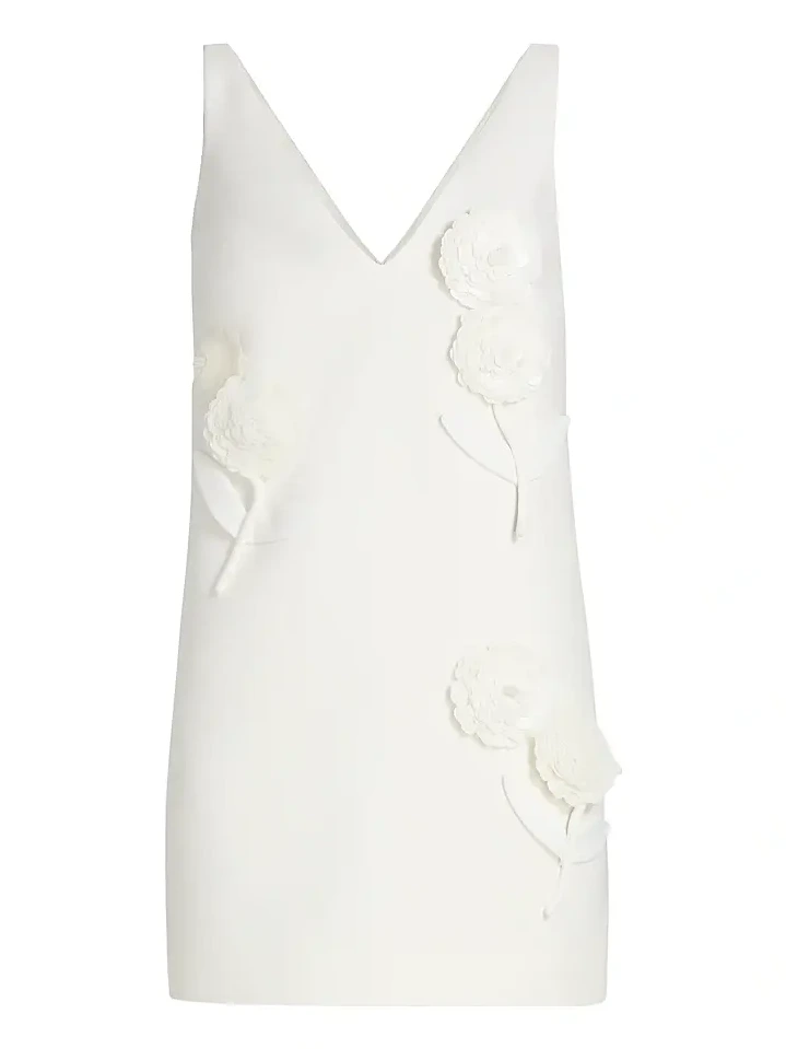 Women's Paillette-Embellished Flower-Appliqué Minidress