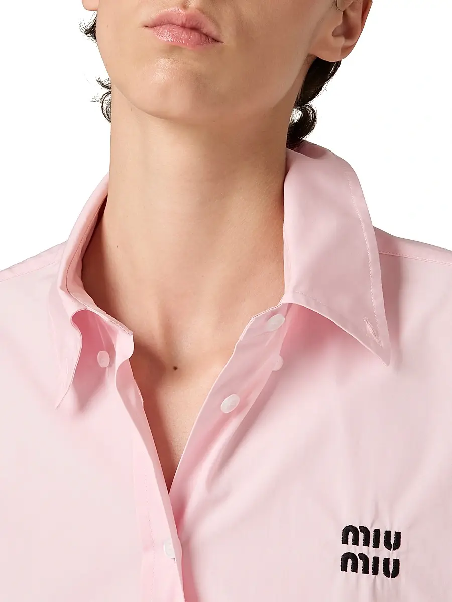 Miu Miu Women's Poplin Shirt - Pink | Thumbnail 6
