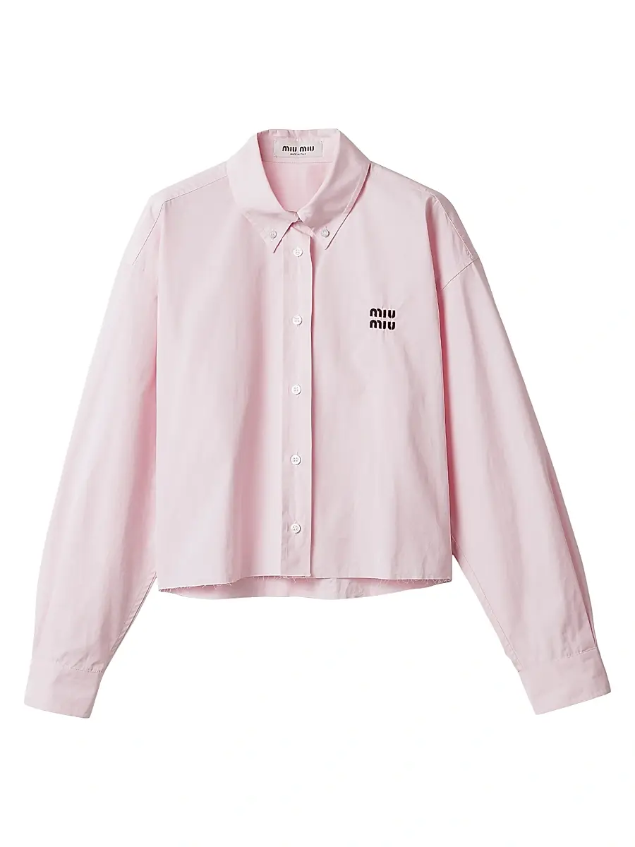 Miu Miu Women's Poplin Shirt - Pink | Image 1 Miu Miu Women's Poplin Shirt - Pink | Image 1