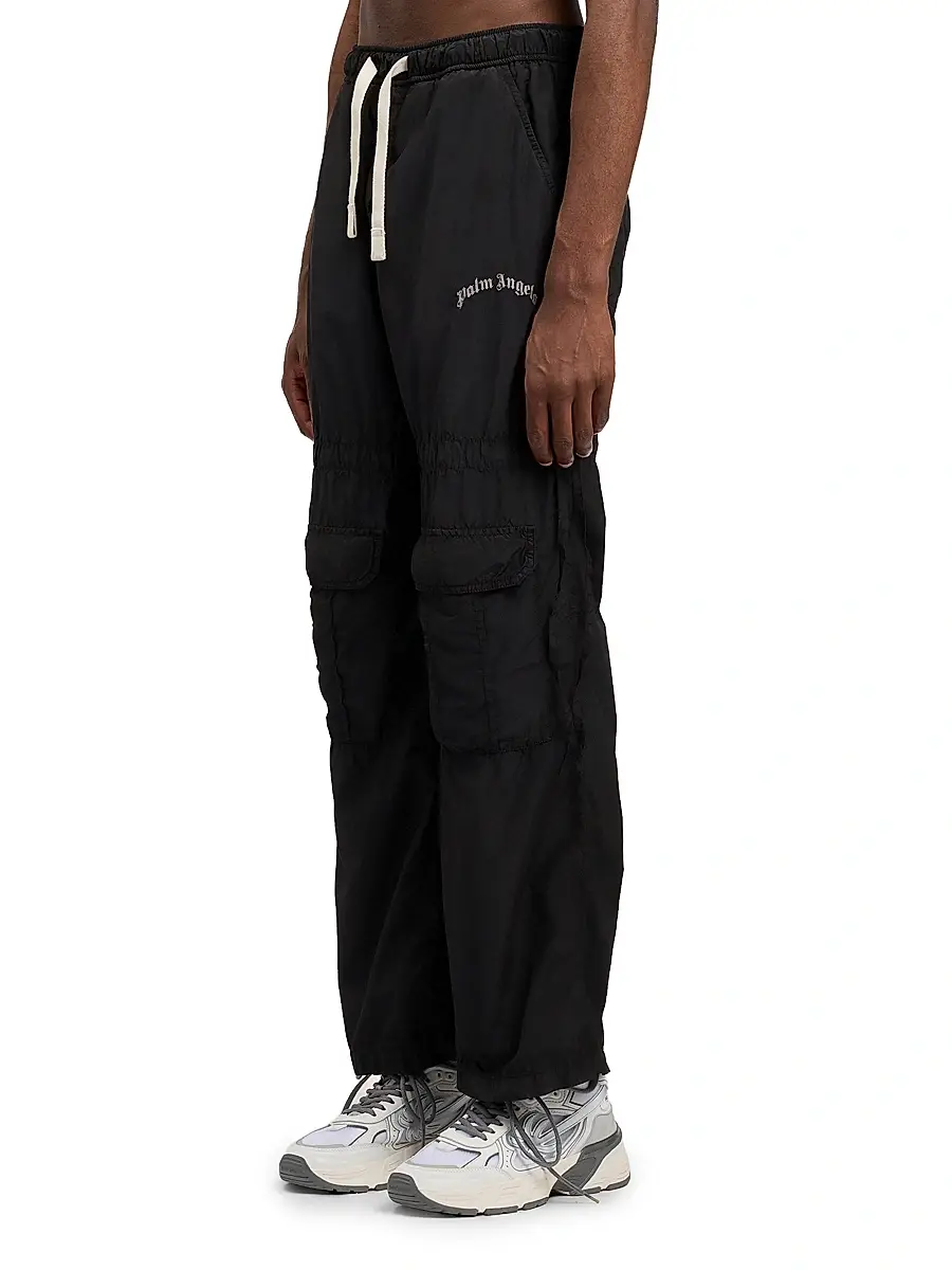 Palm Angels Men's Curved Logo Drawstring Cargo Pants | Thumbnail 3 Palm Angels Men's Curved Logo Drawstring Cargo Pants | Thumbnail 3