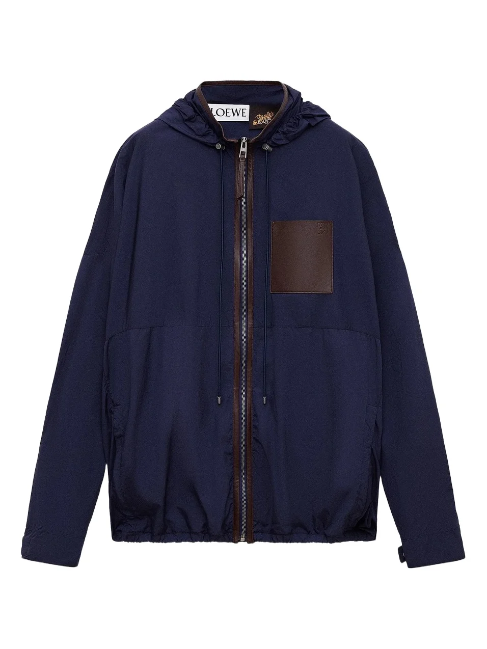 Loewe Men's x Paula's Ibiza Leather-Trim Nylon Anorak Jacket