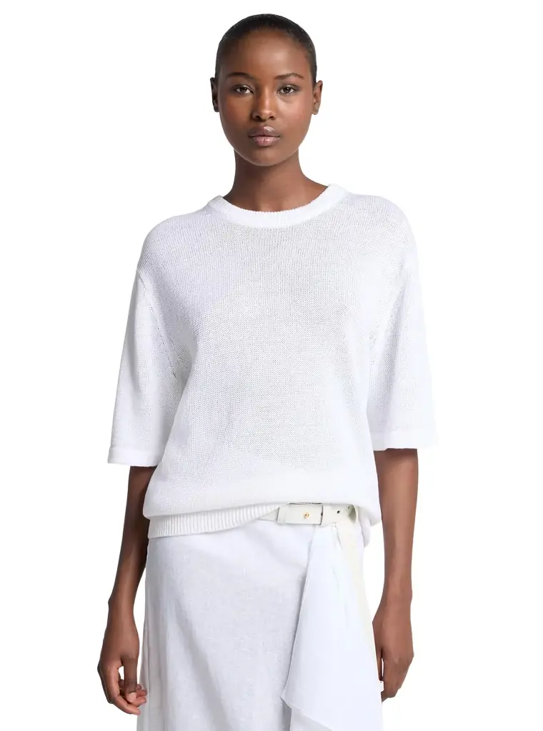 Michael Kors Collection Linen and Cotton T-Shirt | Image 1 Michael Kors Collection Linen and Cotton T-Shirt | Image 1
