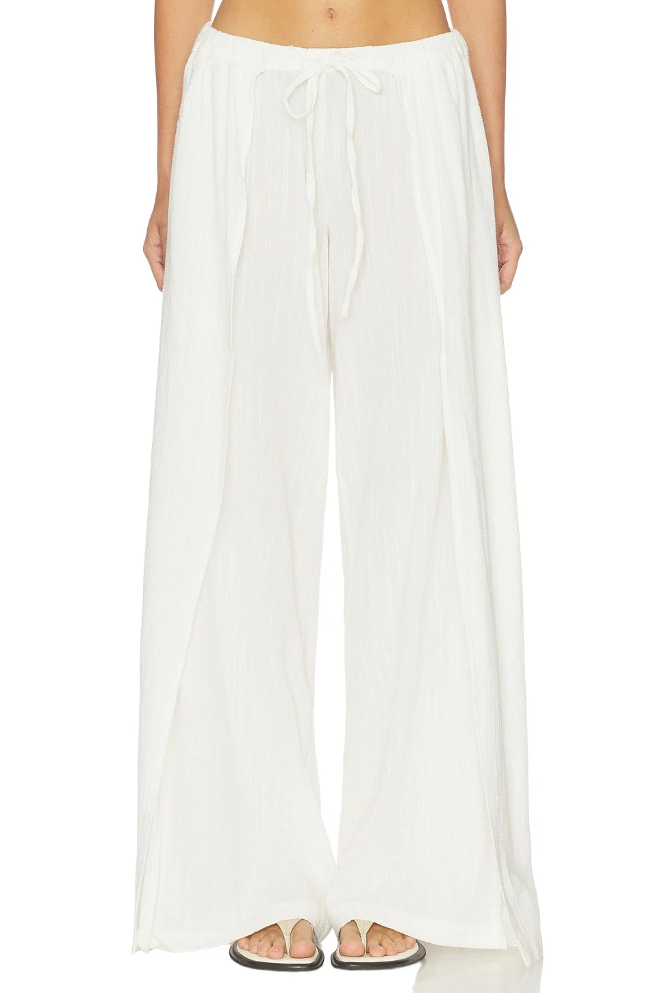 DL1961 DL Palazzo Low-Rise Relaxed Cotton Gauze Pant