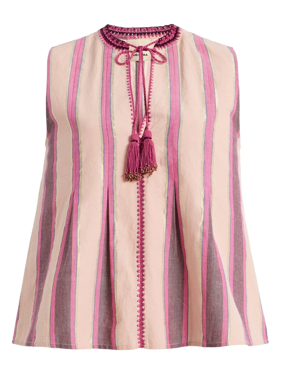 Tzimi Striped Cotton Top Tzimi Striped Cotton Top