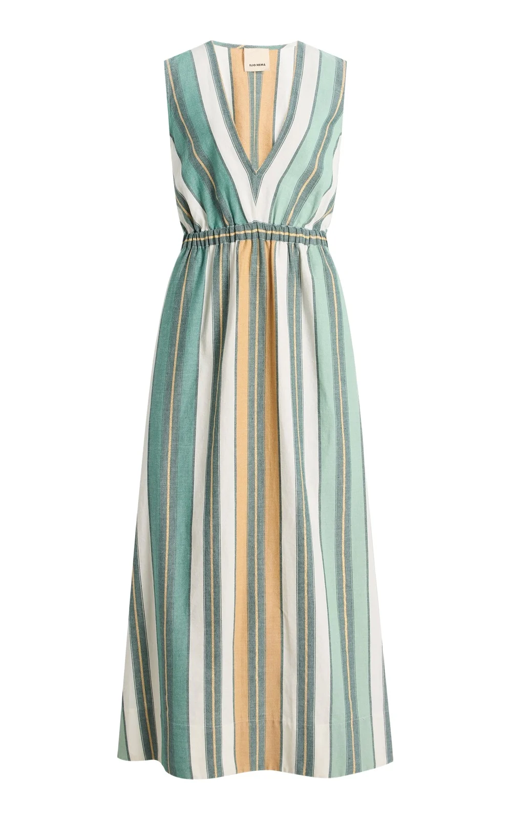 Eirene Striped Cotton-Blend Maxi Dress Eirene Striped Cotton-Blend Maxi Dress