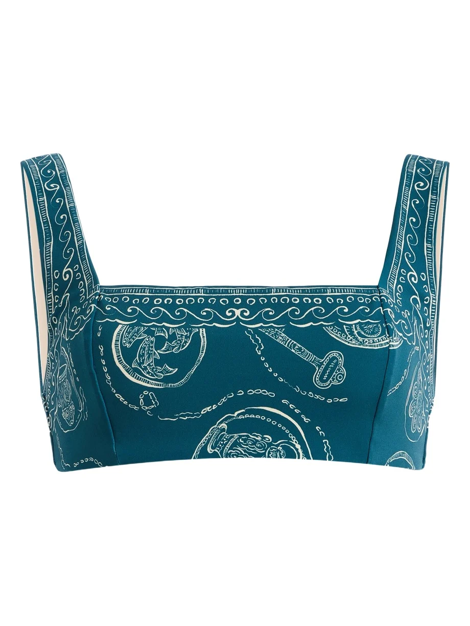 ALÉMAIS Lucky Square-Neck Bikini Top