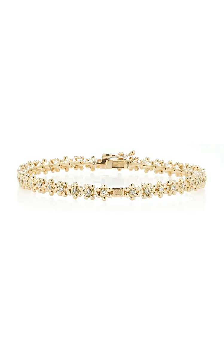 Sydney Evan Tiny Daisy 14K Gold and Diamond Bangle | Thumbnail 5 Sydney Evan Tiny Daisy 14K Gold and Diamond Bangle | Thumbnail 5