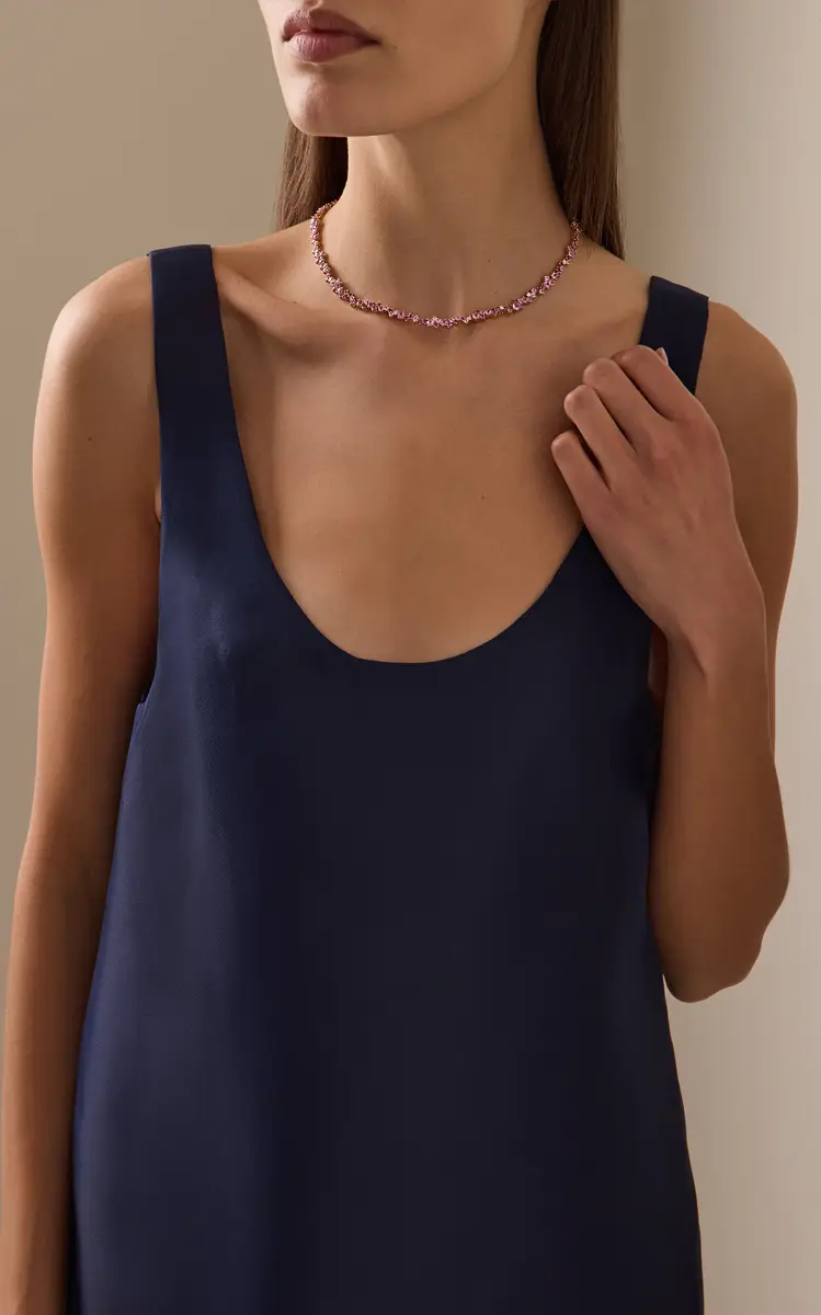 Sydney Evan 14K Gold; Diamond; and Pink Sapphire Cocktail Eternity Necklace | Thumbnail 2 Sydney Evan 14K Gold; Diamond; and Pink Sapphire Cocktail Eternity Necklace | Thumbnail 2