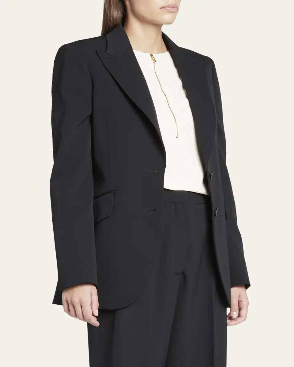 Stella McCartney Single-Breasted Fitted Wool-Blend Blazer | Thumbnail 4