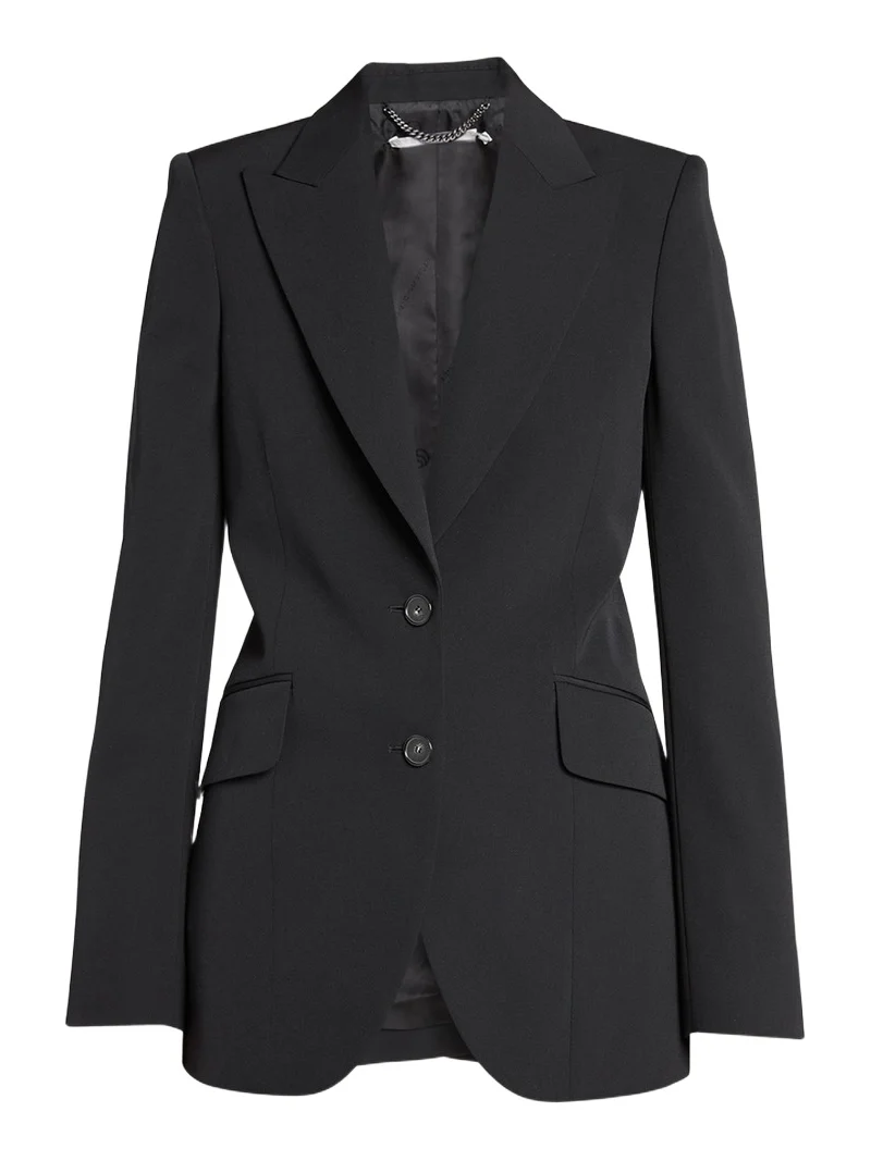 Single-Breasted Fitted Wool-Blend Blazer