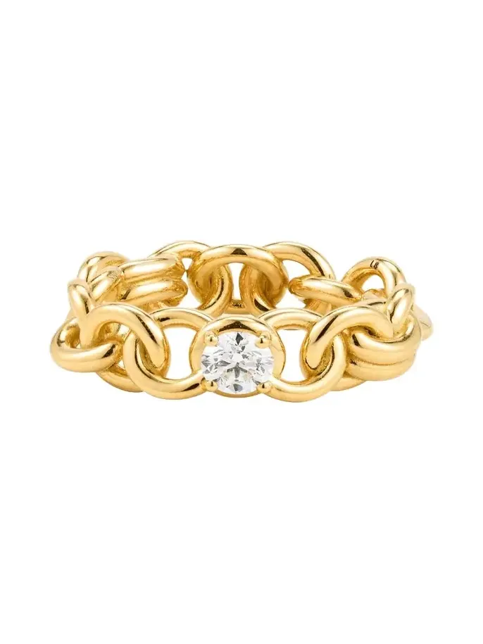 Large Fused Serpens Ring with 5mm White Diamond