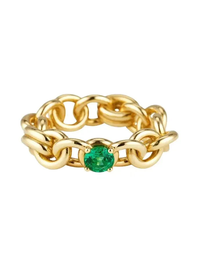 Large Fused Serpens Ring with 5mm Emerald Large Fused Serpens Ring with 5mm Emerald