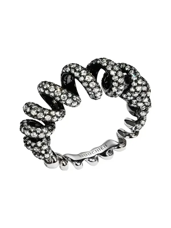 Jumbo Black Plated Diamond Slinkee Ring