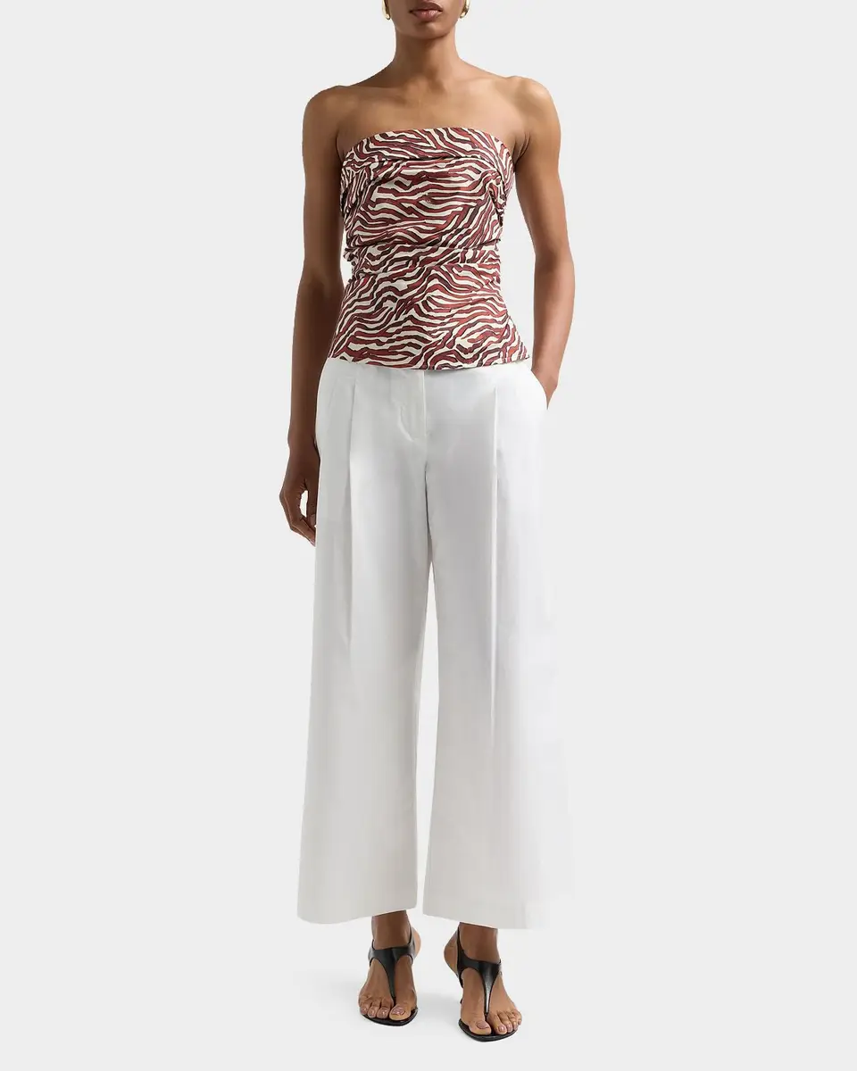 Proenza Schouler White Label Maisy Strapless Ruched Top in Poplin | Thumbnail 2 Proenza Schouler White Label Maisy Strapless Ruched Top in Poplin | Thumbnail 2