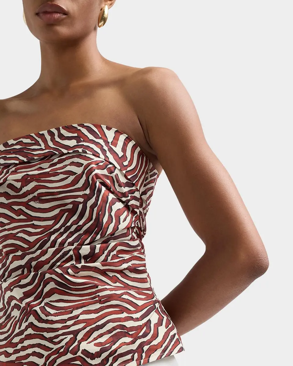 Proenza Schouler White Label Maisy Strapless Ruched Top in Poplin | Thumbnail 5 Proenza Schouler White Label Maisy Strapless Ruched Top in Poplin | Thumbnail 5