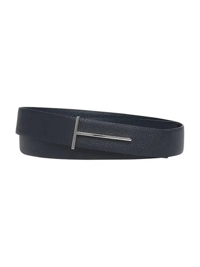 Men's Grained Leather T-Buckle Belt Men's Grained Leather T-Buckle Belt