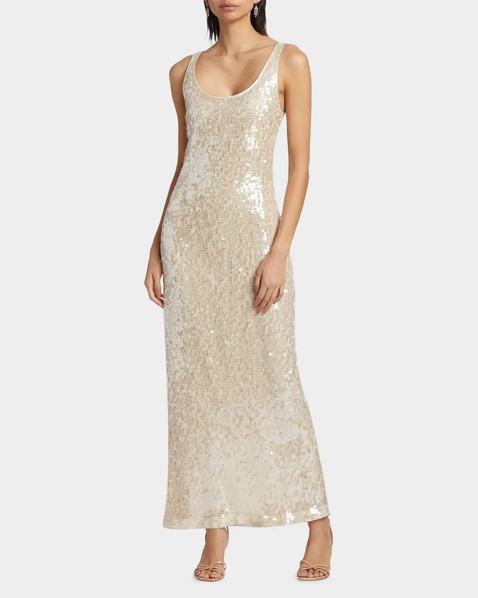 SIMKHAI Bex Sequined Tank Maxi Dress | Thumbnail 3 SIMKHAI Bex Sequined Tank Maxi Dress | Thumbnail 3