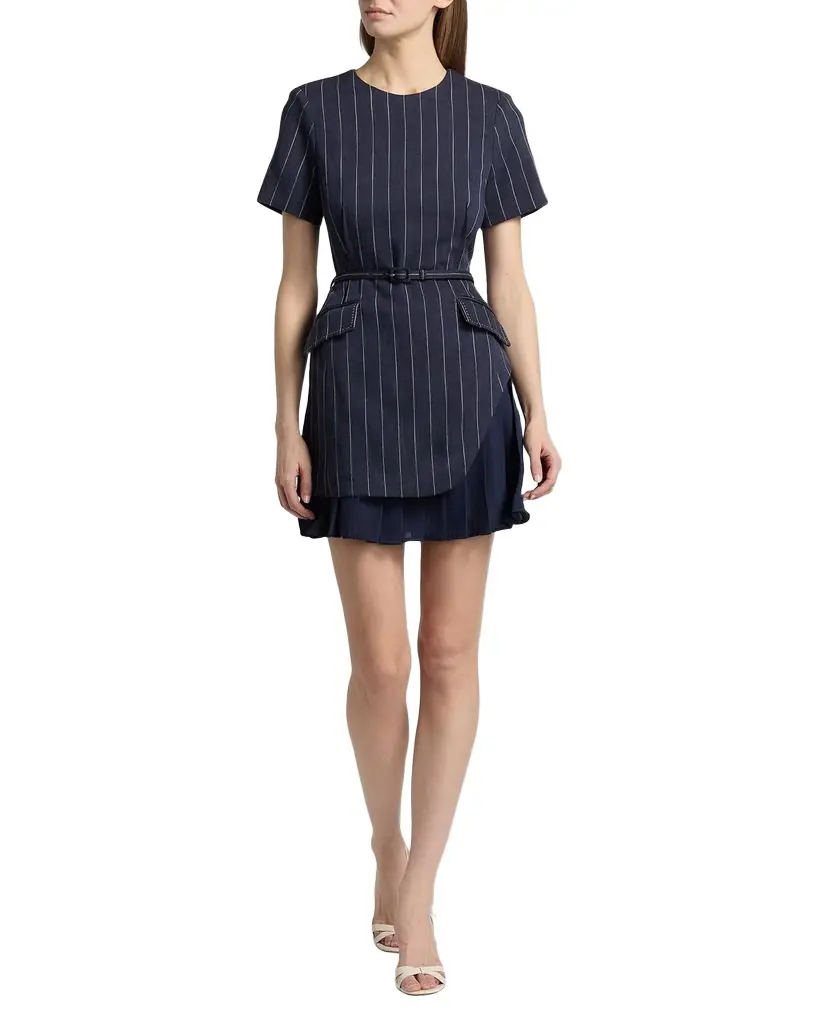SIMKHAI Blakely Striped Layered Minidress | Image 1 SIMKHAI Blakely Striped Layered Minidress | Image 1