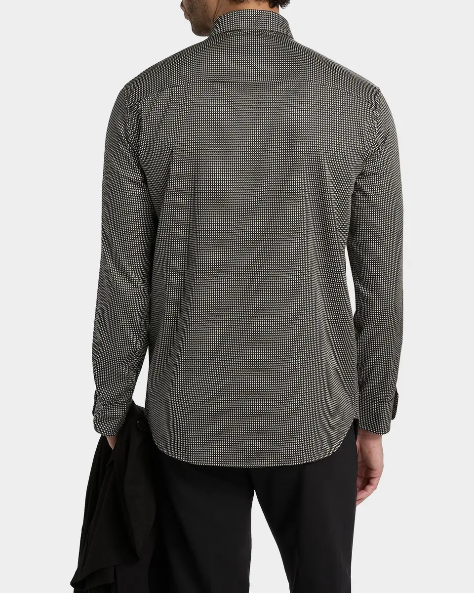 Emporio Armani Birdseye Cotton Satin Sport Shirt | Thumbnail 3