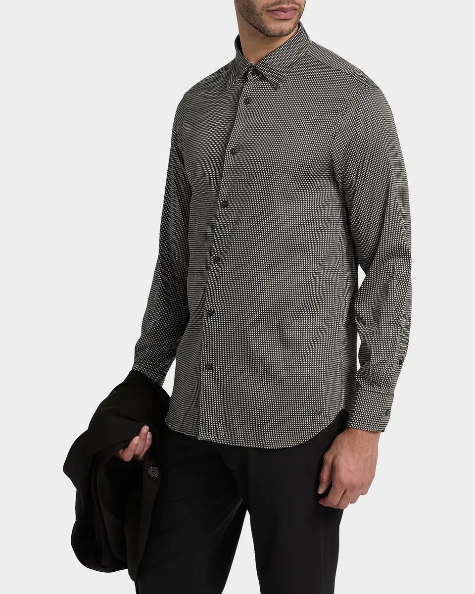 Emporio Armani Birdseye Cotton Satin Sport Shirt | Thumbnail 7