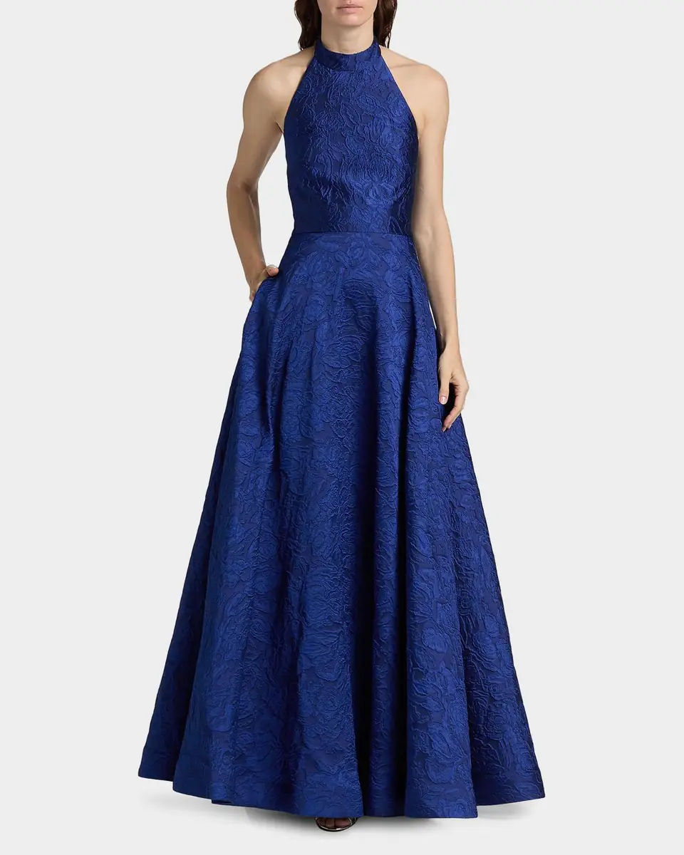 As It May Luna Jacquard Halter Gown | Thumbnail 3 As It May Luna Jacquard Halter Gown | Thumbnail 3