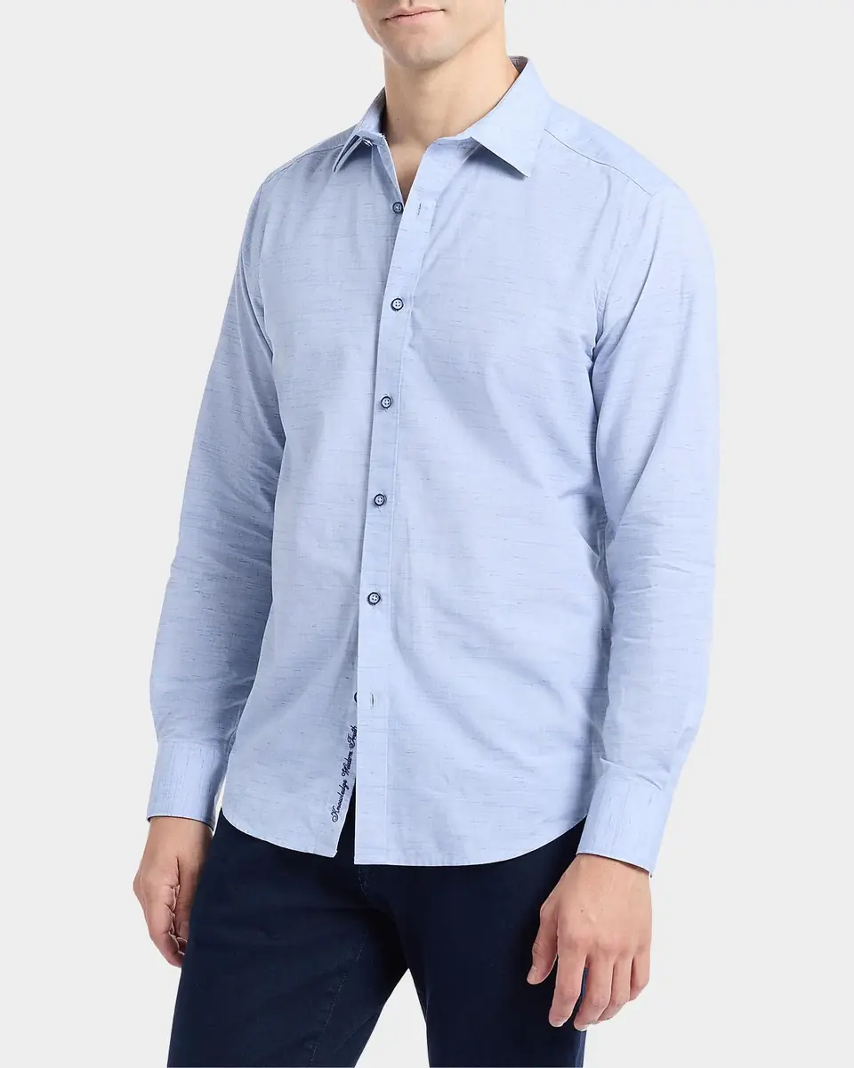 Robert Graham Avondale Woven Chambray Cotton Shirt | Thumbnail 7 Robert Graham Avondale Woven Chambray Cotton Shirt | Thumbnail 7