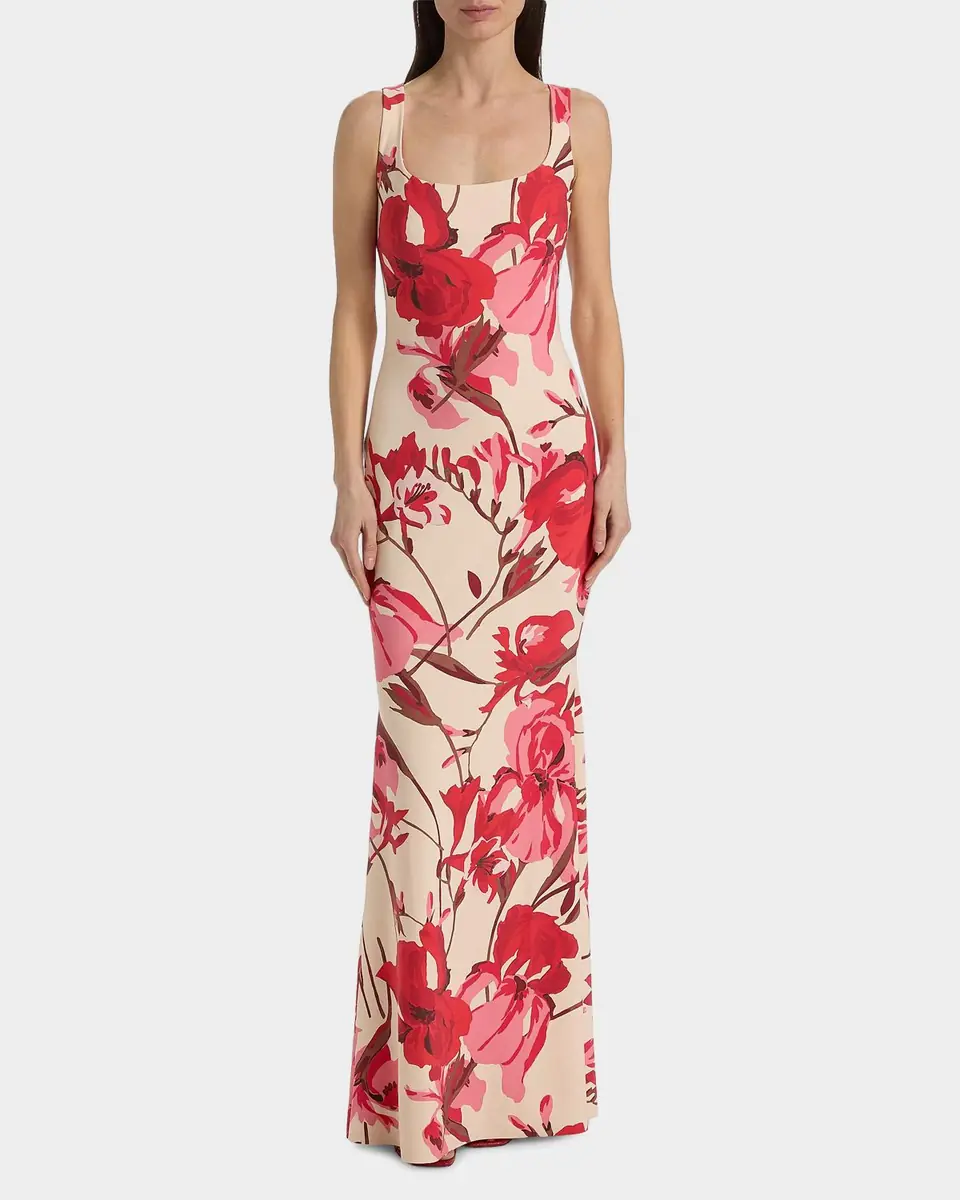 Chiara Boni La Petite Robe Lijia Floral Sleeveless Column Gown | Thumbnail 4 Chiara Boni La Petite Robe Lijia Floral Sleeveless Column Gown | Thumbnail 4